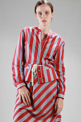 shirtlike jacket in cotton etamine with large stripes  - 266