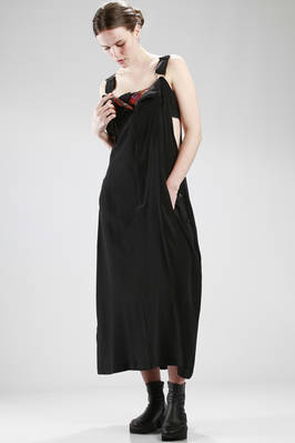YOHJI YAMAMOTO - Long Dress Jumpsuit In Plain Crêpe De Chine And