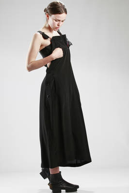 YOHJI YAMAMOTO - Long Dress Jumpsuit In Plain Crêpe De Chine And 'ikat ...