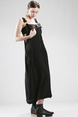 YOHJI YAMAMOTO - Long Dress Jumpsuit In Plain Crêpe De Chine And