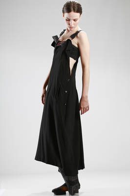 long dress jumpsuit in plain crêpe de chine and 'ikat' printing