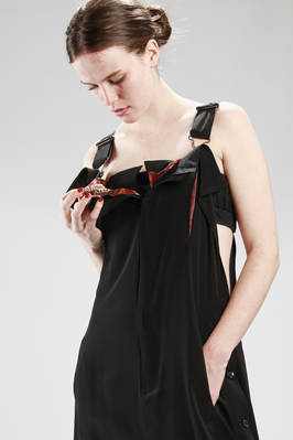 YOHJI YAMAMOTO - Long Dress Jumpsuit In Plain Crêpe De Chine And