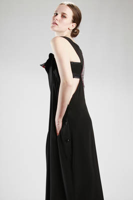 YOHJI YAMAMOTO - Long Dress Jumpsuit In Plain Crêpe De Chine And