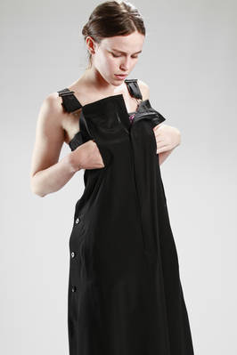 YOHJI YAMAMOTO - Long Dress Jumpsuit In Plain Crêpe De Chine And