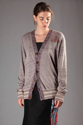 long cardigan in stocking stitched cotton and silk  - 267