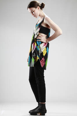 oversize vest in cotton jersey with badly dyed 'Harlequin' printing - VIVIENNE WESTWOOD - Gold 