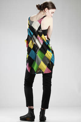 oversize vest in cotton jersey with badly dyed 'Harlequin' printing - VIVIENNE WESTWOOD - Gold 