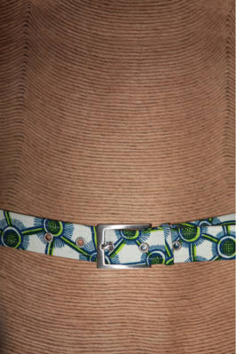 3 cm-high belt in multicolour printed cotton  - 278