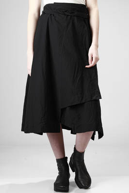 YUKAI - Long Skirt In Cotton Seersucker With Painted Bicolour Network ...