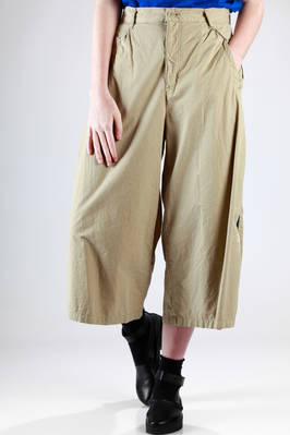 wide trousers in cotton canvas with side braid band in contrasting color  - 121
