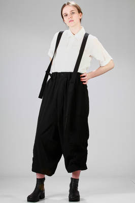 YOHJI YAMAMOTO - Wide Trousers With Braces In Polyester And Triacetate ...
