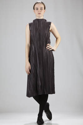 abito longuette in plissè di poliestere a canne verticali strette e larghe bicolore - PLEATS PLEASE Issey Miyake 