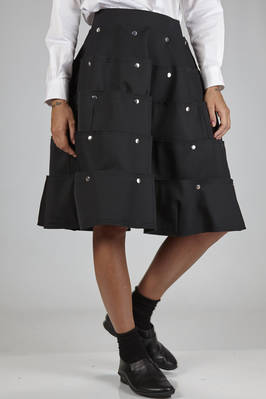calf-length skirt in pressed wool gabardine on cotton, polyester and triacetate cloth - COMME DES GARÇONS 