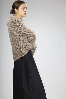 CIVIDINI - Hip-Length Wide Sweater In Silk And Cashmere With Sheepskin ...