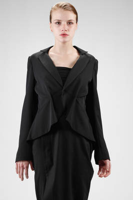 YOHJI YAMAMOTO - Asymmetric Jacket In Wool Gabardine, Cupro Linen ...