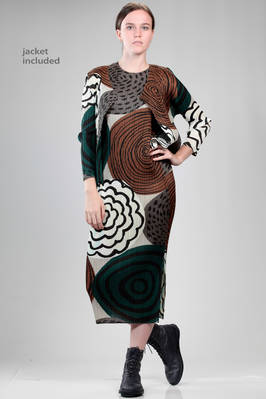 PLEATS PLEASE Issey Miyake - Longuette Dress With Jacket In Printed ...