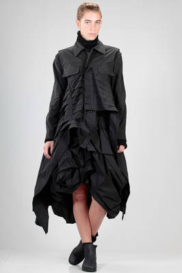 YOHJI YAMAMOTO - Long Asymmetric Jacket In Wool Gabardine With Viscose ...