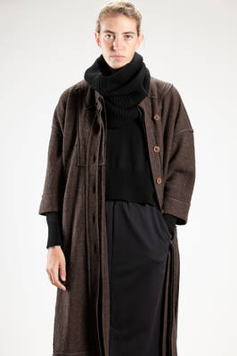 Y'S Yohji Yamamoto - Light Coat In Backed Wool With Contrasting Color ...