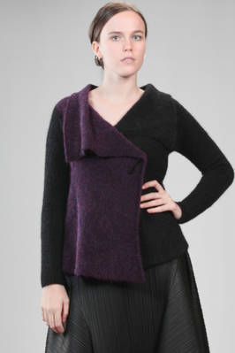 YUKAI - Hip Length Cardigan In Elasticised Knit Of Super Kid