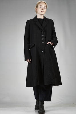 long coat in pounded wool, linen and cotton cloth, polyester and lycra lined  - 292