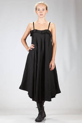 wide longuette dress in new wool and linen fabric with double diagonal textures - FORME D' EXPRESSION 