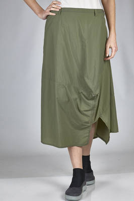 calf length skirt in wrinkled nylon taffetas  - 121