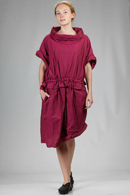 knee length dress in polyester paper that wrinkles when touched - ISSEY MIYAKE 