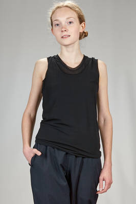 doubled tanktop in stretch cotton gauze  - 340