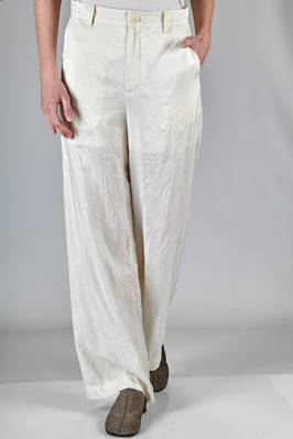 soft and straight trousers in light washed silk satin, cotton lined  - 365