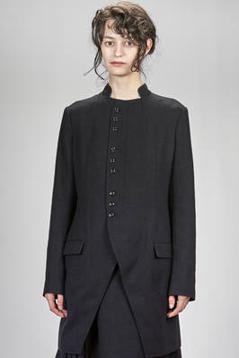 long and waisted jacket in wool twill, cupro lined - Y'S Yohji Yamamoto 