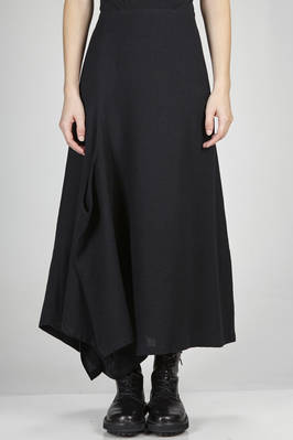 long, wide and asymmetrical divided skirt in wool twill, cupro lined - Y'S Yohji Yamamoto 