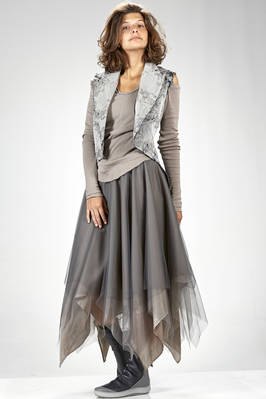 ‘haute couture’ gilet in wool, polyester and silk jacquard with floral print slightly shinny - MARC LE BIHAN 