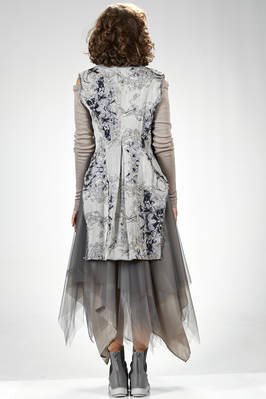 ‘haute couture’ gilet in wool, polyester and silk jacquard with floral print slightly shinny - MARC LE BIHAN 