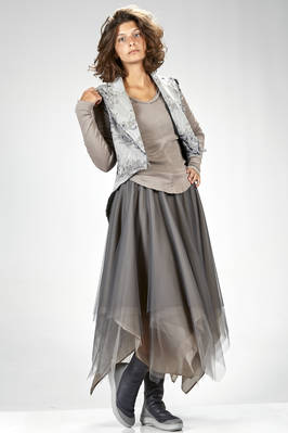 ‘haute couture’ gilet in wool, polyester and silk jacquard with floral print slightly shinny - MARC LE BIHAN 