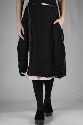 calf length skirt in wool gauze and silk crêpe de chine  - 195