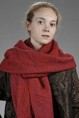 DANIELA GREGIS - Stole In Melange Boiled Wool Loom Worked :: Ivo Milan