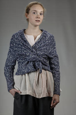classic ‘Gregis’ cross cardigan in bicolor wool stitch - DANIELA GREGIS 