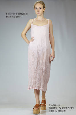3/4 length, washed linen gauze slip dress  - 195