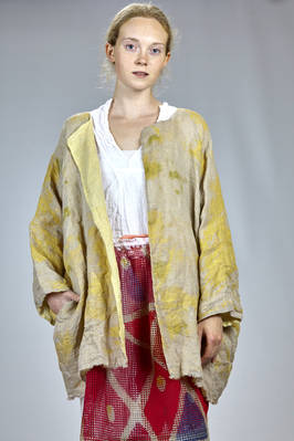 long and wide jacket in washed linen gauze doubled  - 195