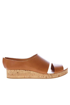 cork sole sandals, cowhide leather  - 195