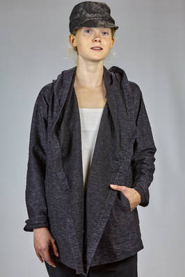 linen loom woven fabric cardigan-style jacket  - 161