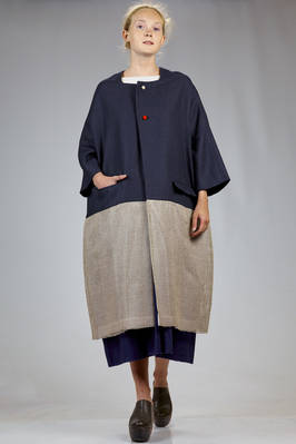 long, wide coat in linen canvas and cotton muslin  - 195