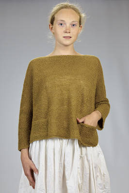 wide, waist sweater, in knitted hand linen  - 195