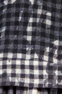 abito lungo e ampio in vichy sovrastampato di lana a mano morbidissima - DANIELA GREGIS 