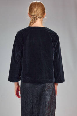 short and slim, cotton smooth velvet jacket - DANIELA GREGIS 