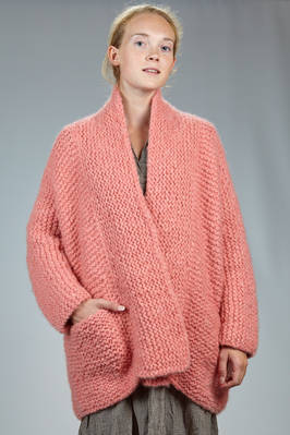 long, wide cardigan in knitted hand very soft cashmere - DANIELA GREGIS 