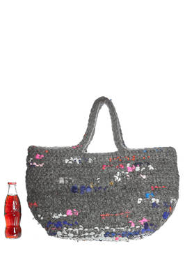 big crocheted bag in multicolored wool  - 195