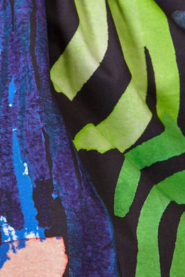 abito lungo e ampio in canvas leggero di cotone stampato con fantasia 'jungle' - DANIELA GREGIS 