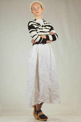 cardigan ad incrocino classico 'Gregis' in maglia di cotone a righe bicolori - DANIELA GREGIS 