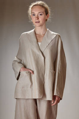 long and wide jacket in soft linen, cashmere, cotton and silk honeycomb knit  - 227
